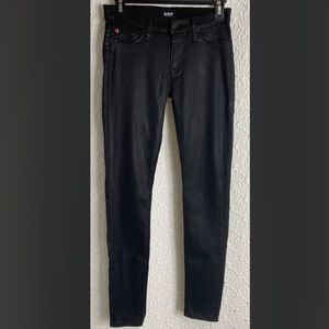 Hudson 25 Krista Womens Black Coated Skinny Jeans